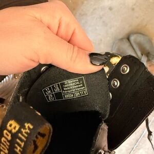 Dr. Martens Black Boots with Gold Details